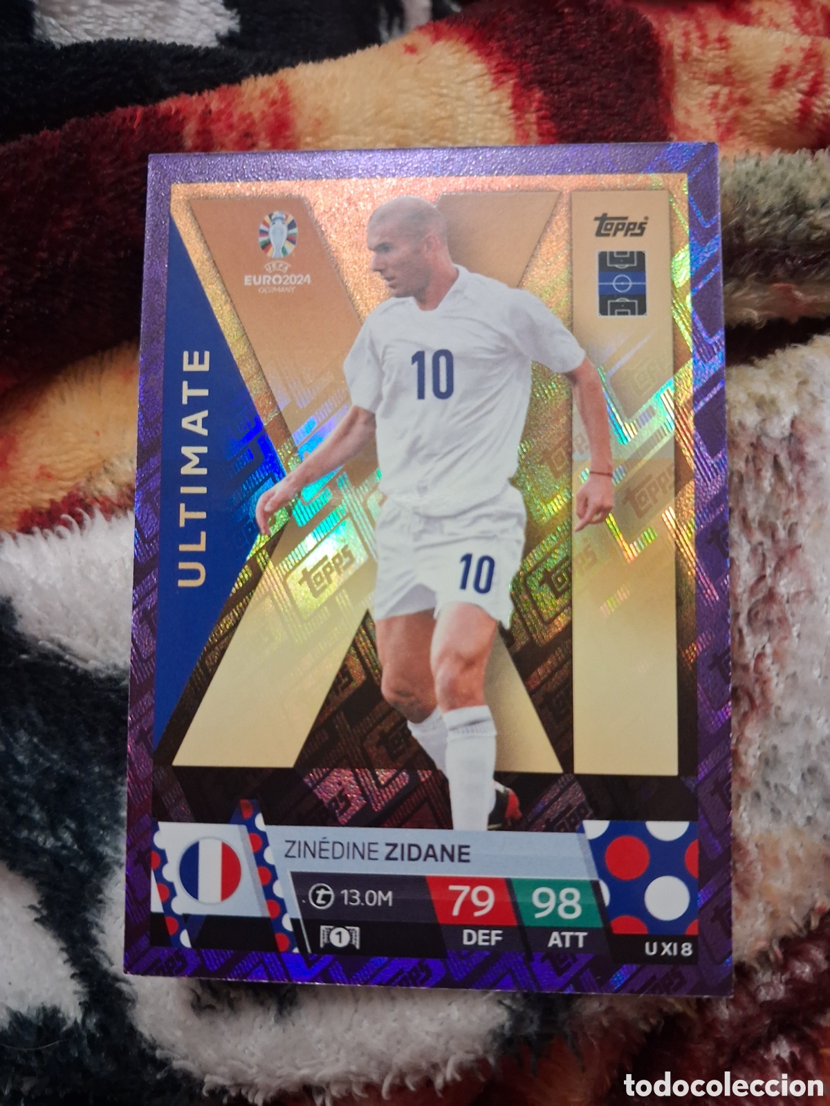 Cromos de f&uacute;tbol: Zidane Francia ULTIMATE Euro 2024 Topps PARALELA PURPURA # 18