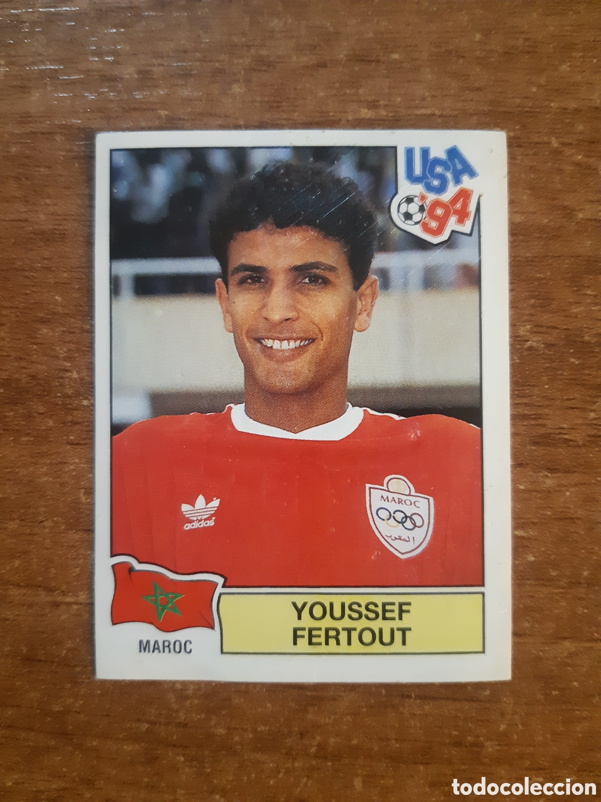 Cromos de f&uacute;tbol: N&deg;413 Youssef Fertout (Marruecos) Mundial USA 94 PANINI. Nunca pegado