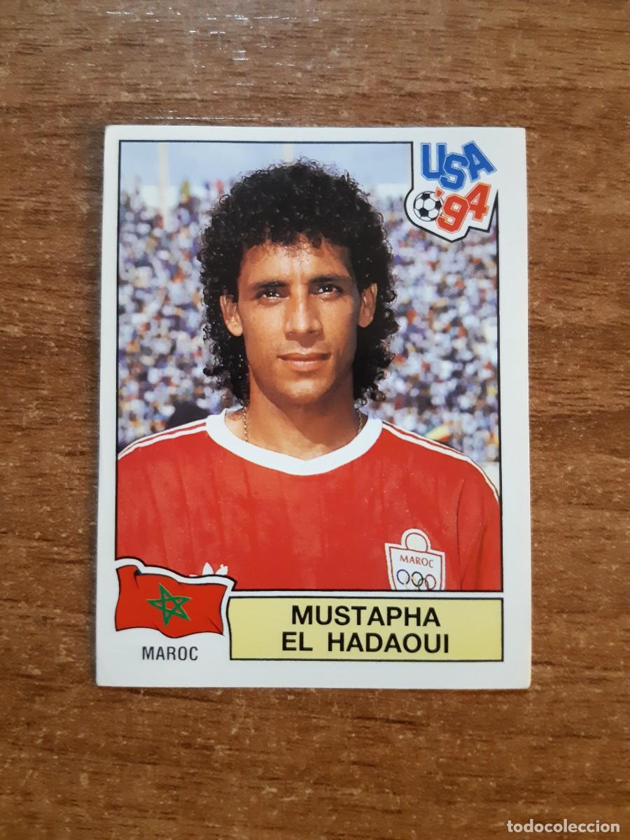 Cromos de f&uacute;tbol: N&deg;408 Mustapha El Hadaoui (Marruecos) Mundial USA 94 PANINI. Nunca pegado, sin pegar