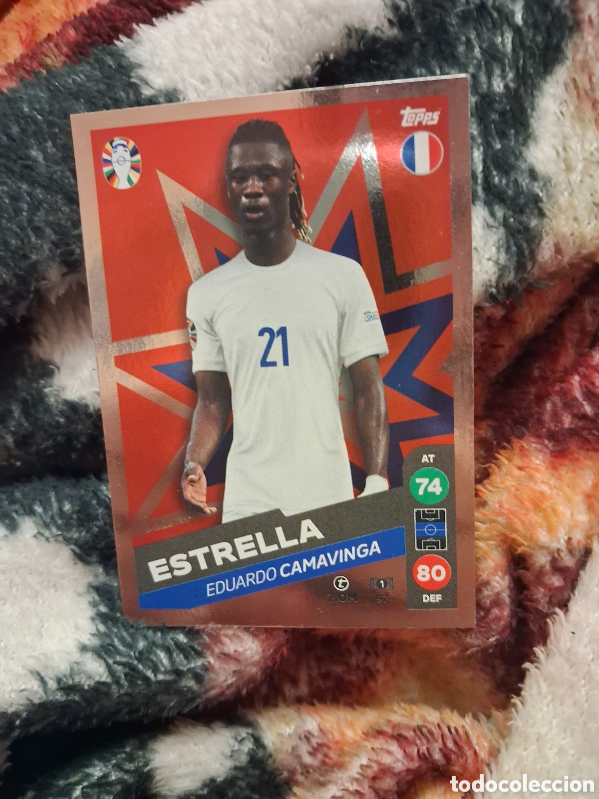 Cromos de f&uacute;tbol: 97 TOPPS EURO 2024 EDUARDO CAMAVINGA FRANCE FRANCIA ESTRELLA MATCH ATTAX EUROCOPA 24 LIDL AAT