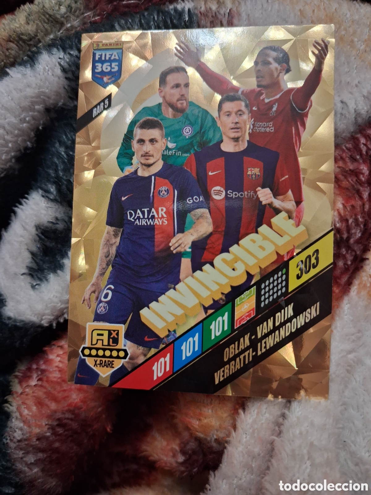 Cromos de f&uacute;tbol: RAR5 INVINCIBLE INVENCIBLE OBLAK LEWANDOWSKI VAN DIJK FIFA 365 ADRENALYN XL 2023 2024 PANINI 23