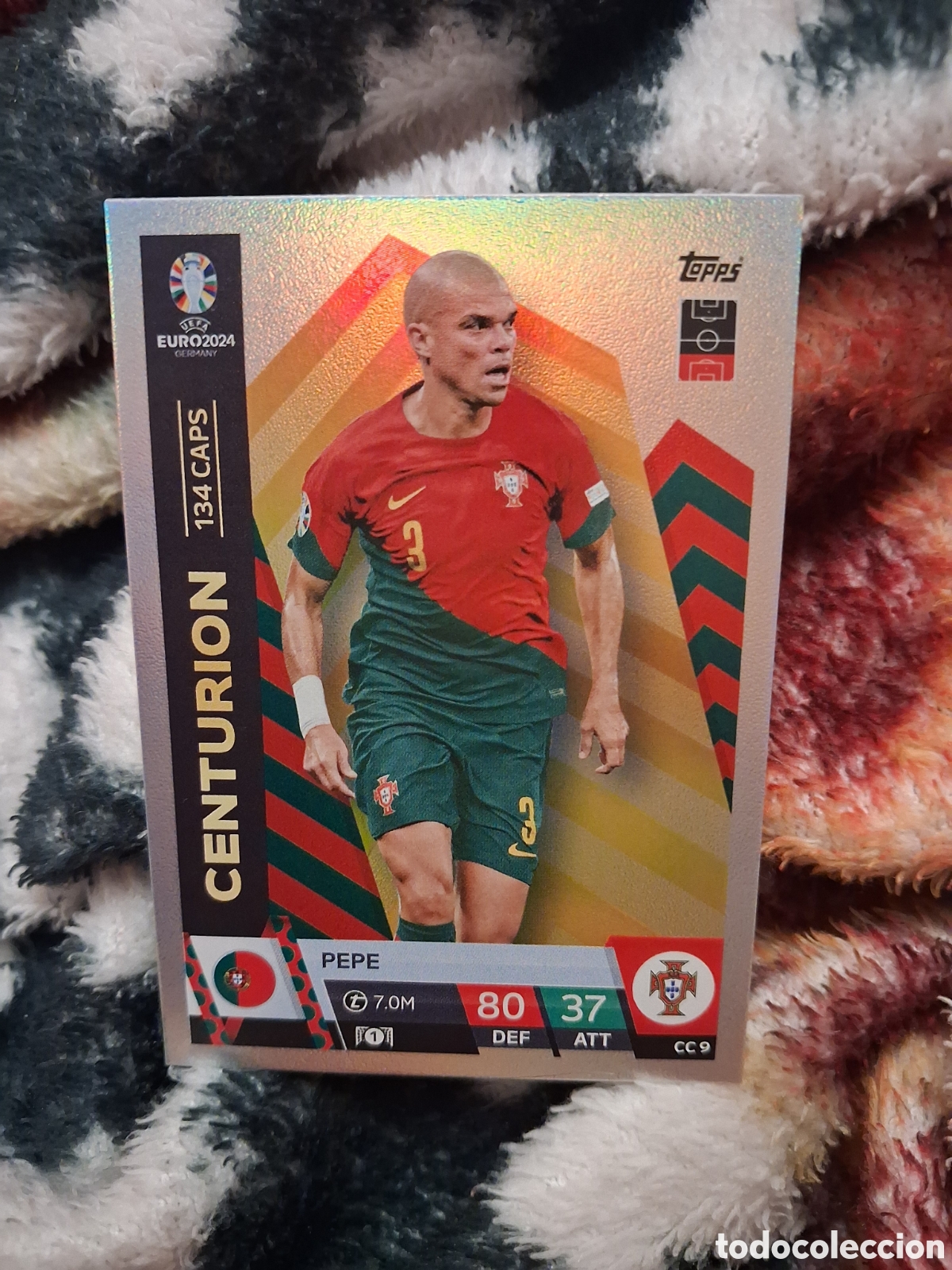Cromos de f&uacute;tbol: CC 9 PEPE PORTUGAL CENTURION FICHAS ALBUM TOPPS UEFA EURO 2024 MATCH ATTAX