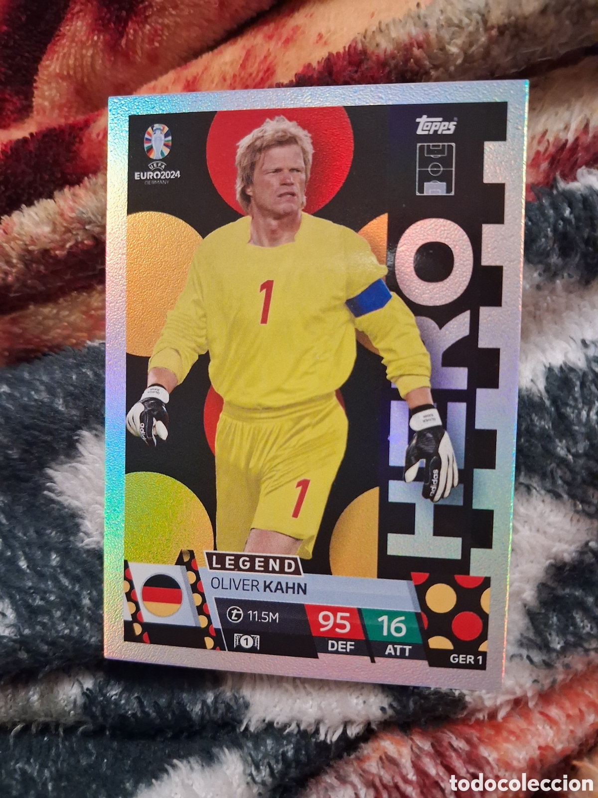 Cromos de f&uacute;tbol: GER 1 Oliver Kahn, Legends Hero, Alemania, Topps Match Attax Euro 2024 Eurocopa 24