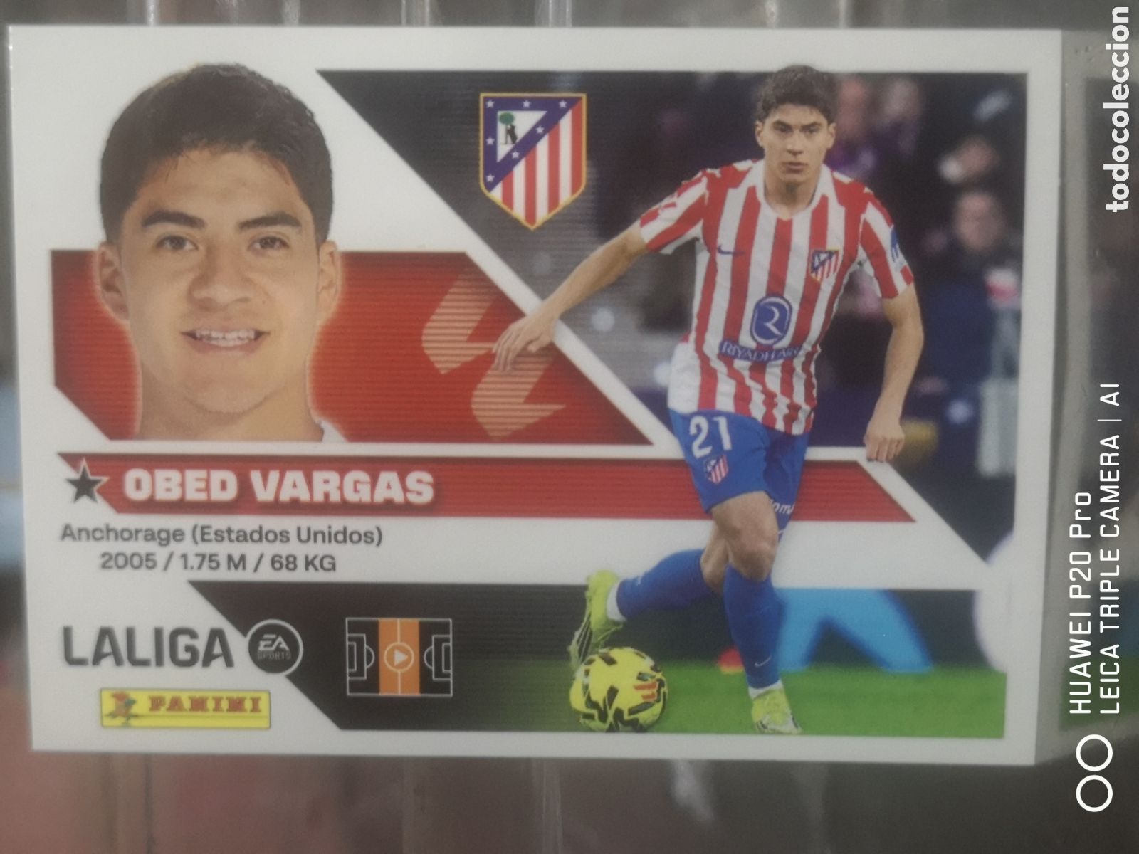 Cromos de f&uacute;tbol: LIGA ESTE 2026 2027 2026 27 OBED VARGAS 14 B ATLETICO DE MADRID