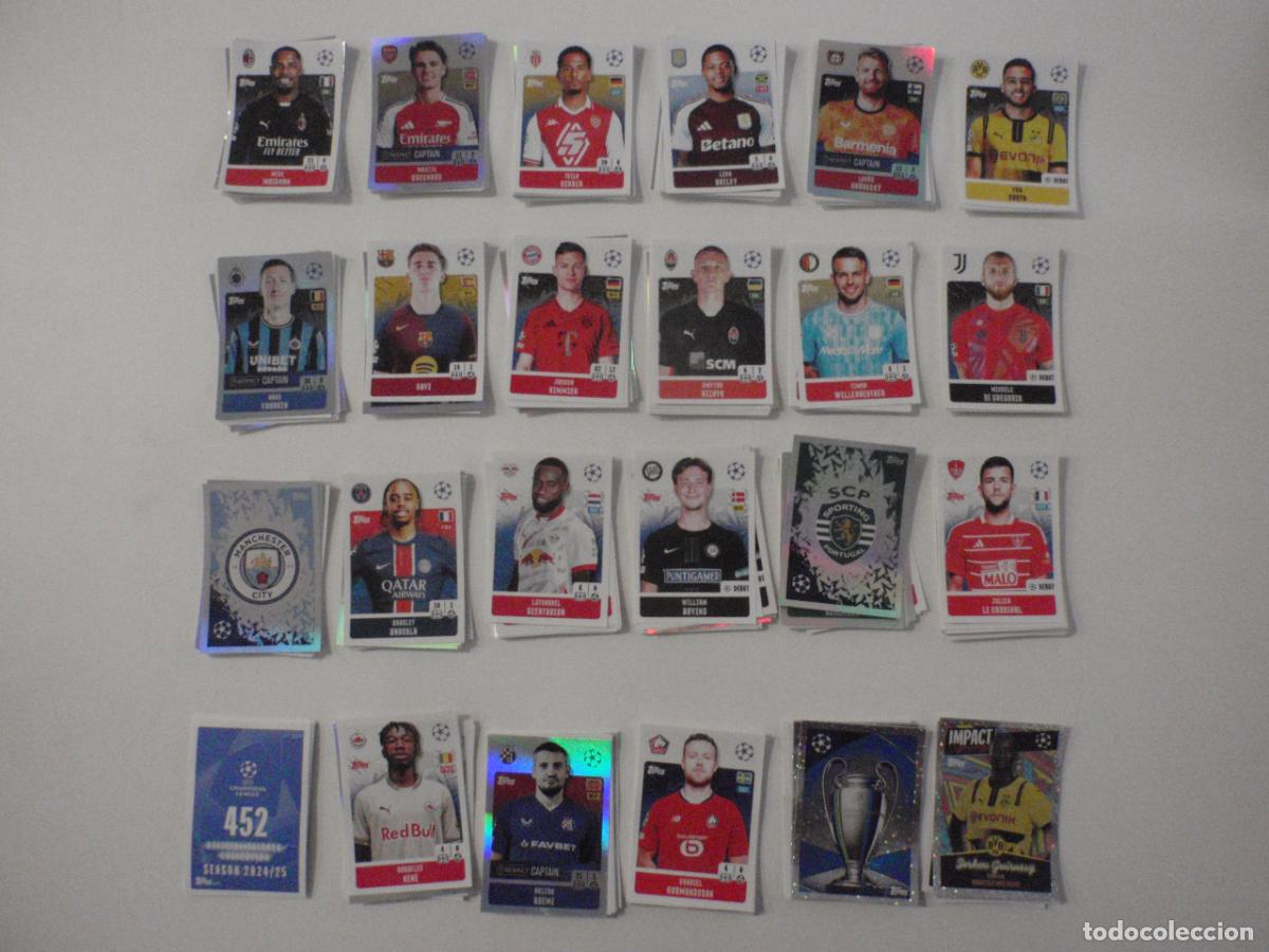 Cromos de f&uacute;tbol: Lote 137 stickers cromos de futbol diferentes UEFA CHAMPIONS LEAGUE 2024 2025 TOPPS. 24 25
