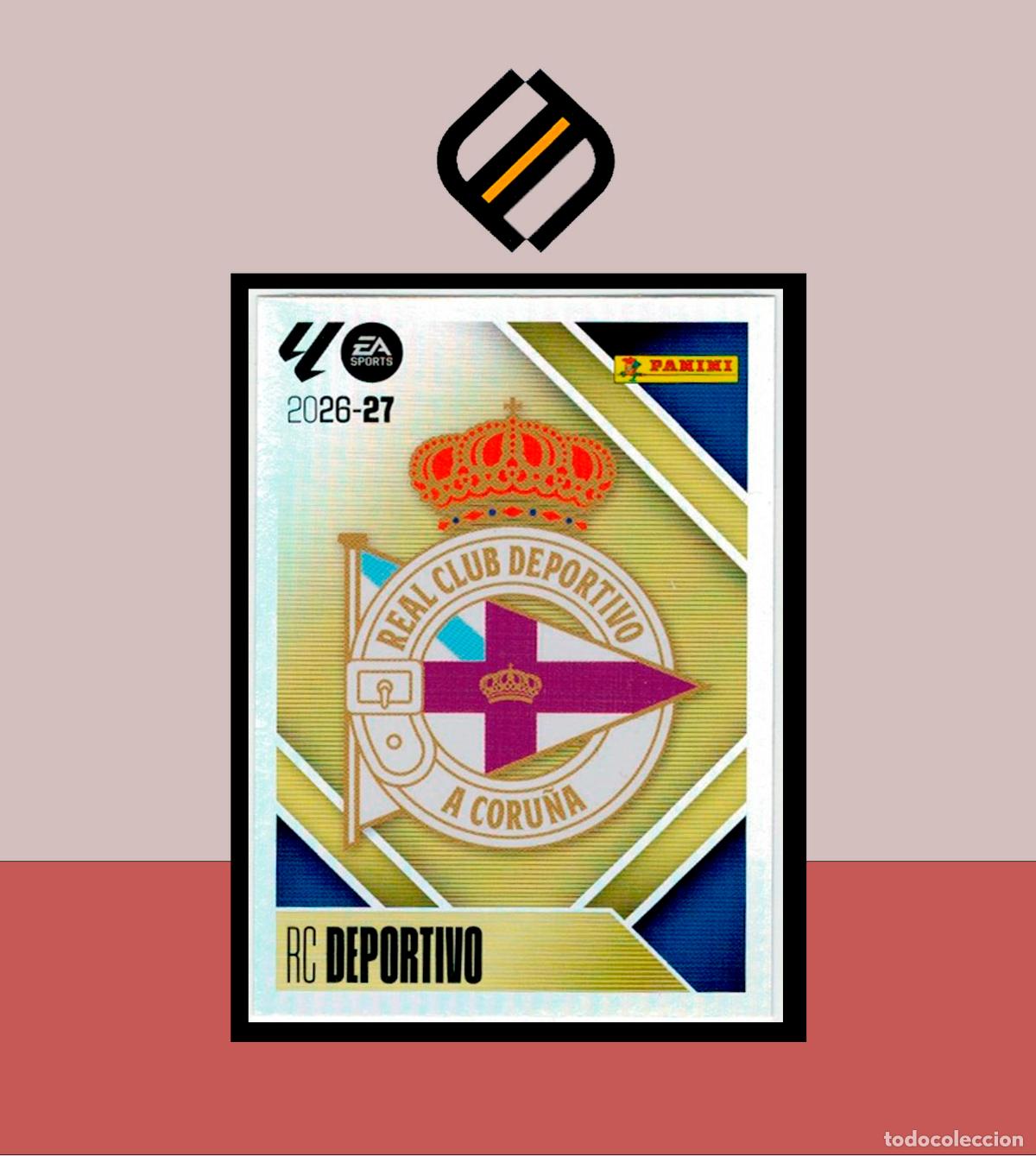 Cartes &agrave; collectionner de Football: LIGA ESTE 2026 2027 26 27 PANINI DEPORTIVO CORU&Ntilde;A N&ordm; 1 ESCUDO STICKER ALB&Uacute;M COLECCI&Oacute;N
