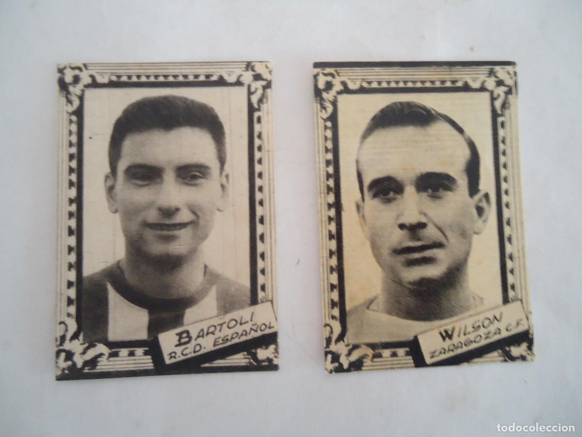 Fu&szlig;ball-Sticker: 2 CROMOS DE FUTBOL DE FHER A&Ntilde;O 1959-1960. SON WILSON DEL ZARAGOZA Y BARTOLI DEL ESPA&Ntilde;OL.