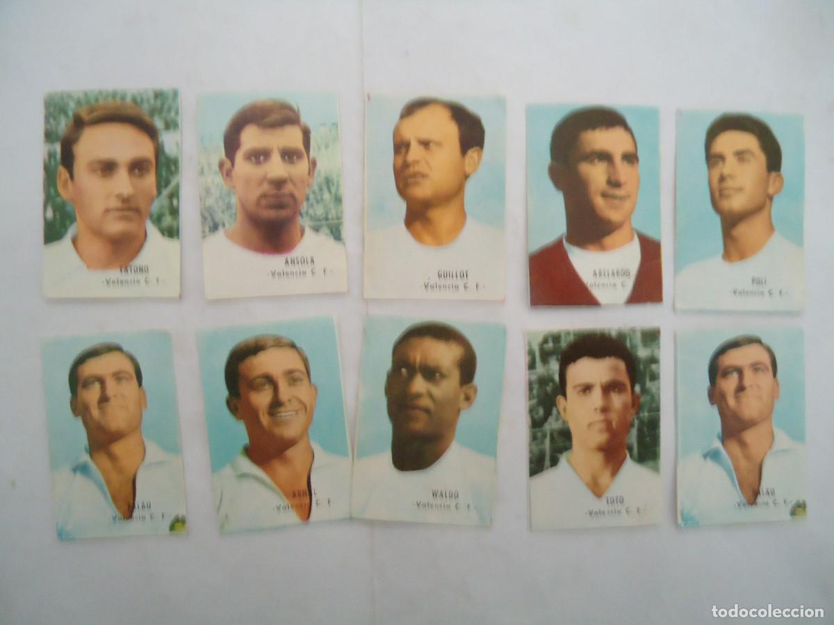 Fu&szlig;ball-Sticker: LOTE DE 10 CROMOS DIFERENTES DEL VALENCIA C.F. DE CROMOS FHER 1966/67.