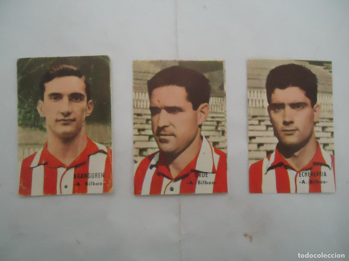 Figurine di Calcio: LOTE DE 3 CROMOS DIFERENTES DEL ATLETIC DE BILBAO . DE CROMOS FHER 1966/67.