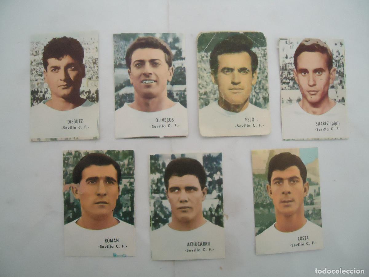 Figurine di Calcio: LOTE DE 7 CROMOS DIFERENTES DEL SEVILLA C.F. DE CROMOS FHER 1966/67.
