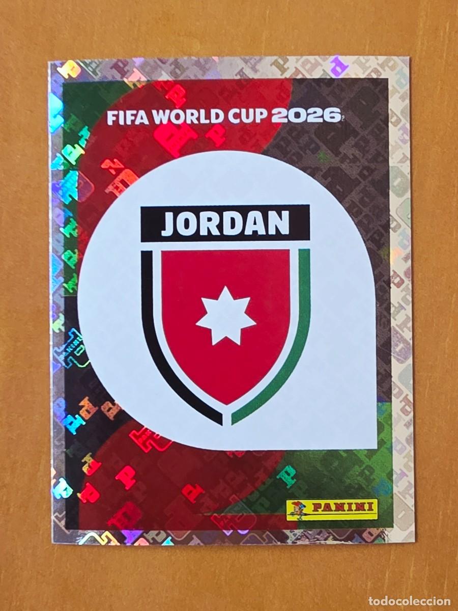 Cromos de Futebol: JOR 1 Escudo logo emblema Jordania, Panini FIFA World Cup Mundial 2026 Sticker