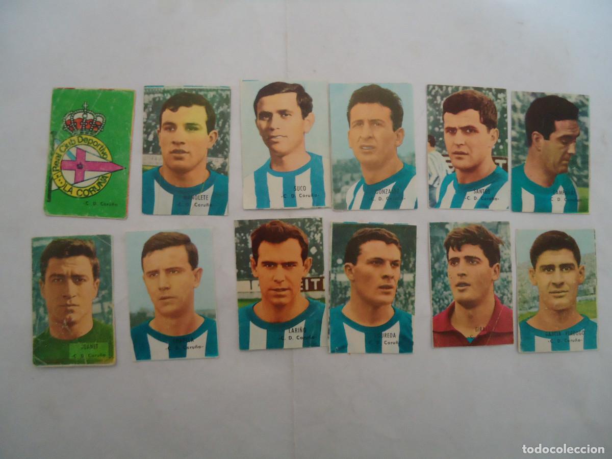 Cromos de f&uacute;tbol: LOTE DE 12 CROMOS DIFERENTES DEL C.D. CORU&Ntilde;A . DE CROMOS FHER 1966/67.