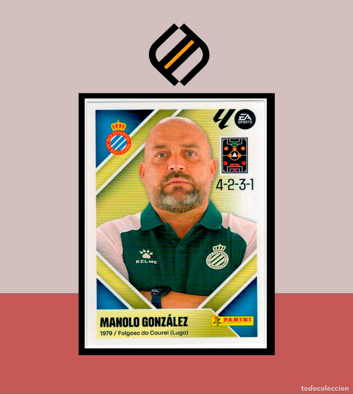 Football Stickers: LIGA ESTE 2026 2027 26 27 PANINI ESPANYOL ESPA&Ntilde;OL N&ordm; 2 ENTRENADOR MANOLO GONZ&Aacute;LEZ STICKER ALB&Uacute;M