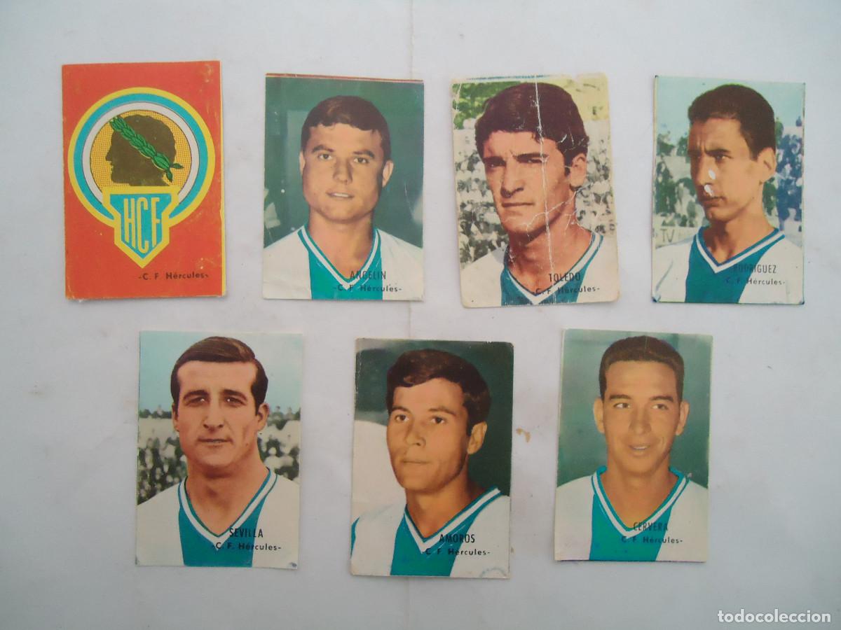Cromos de f&uacute;tbol: LOTE DE 7 CROMOS DIFERENTES DEL C.F. HERCULES . DE CROMOS FHER 1966/67.