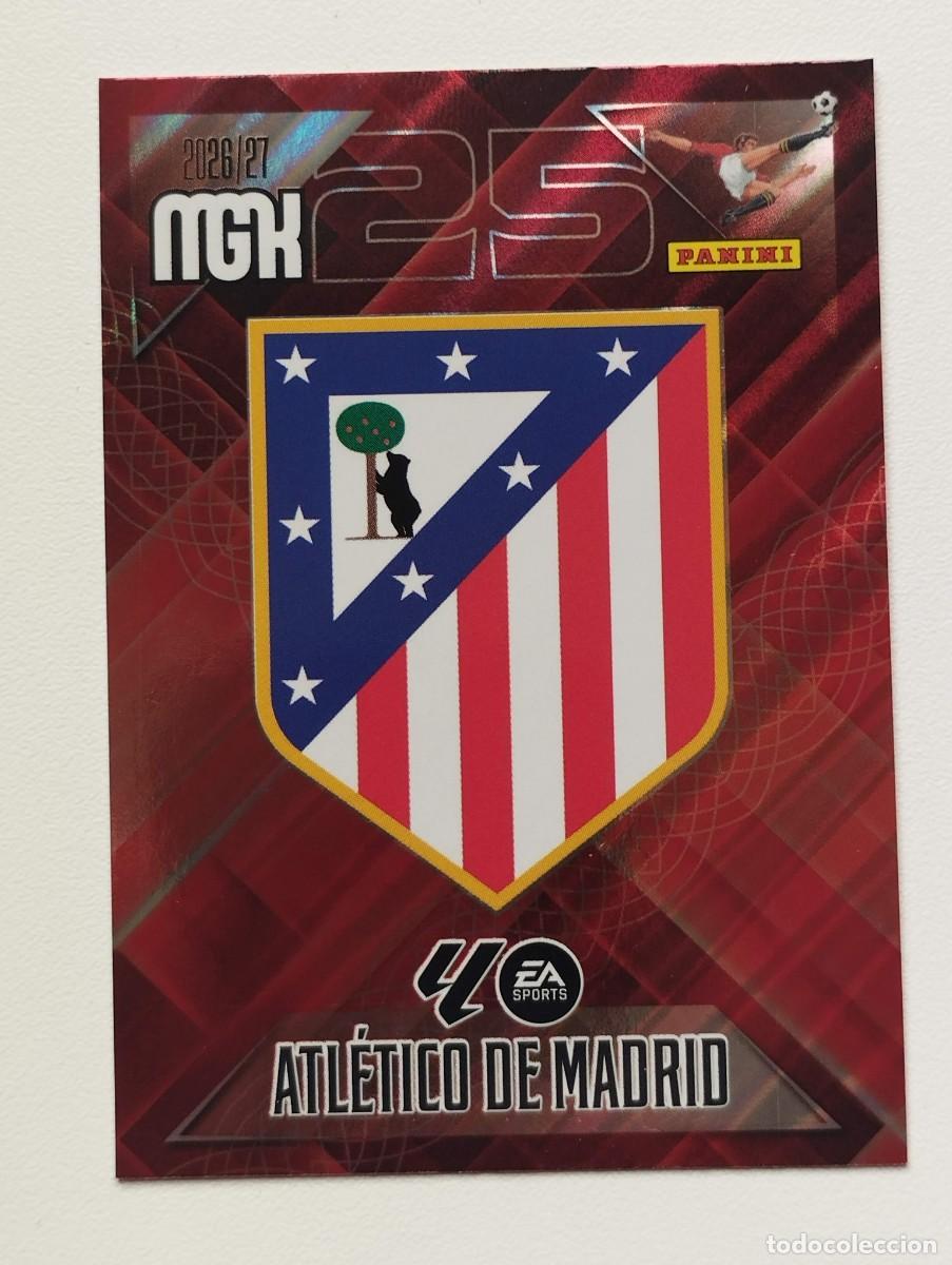 Cromos de f&uacute;tbol: CROMO CARD 2026 2027 PANINI MEGACRACKS 27 26 MGK ATLETICO DE MADRID 55 ESCUDO