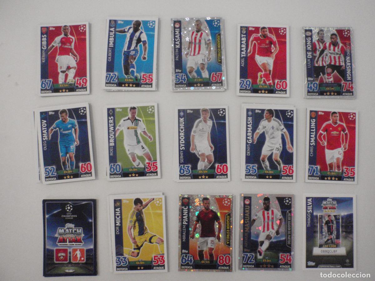 Cromos de f&uacute;tbol: LOTE 81 Cromos diferentes UEFA CHAMPIONS LEAGUE 2015 2016 TRADING CARDS TOPPS MATCH ATTAX 15 16