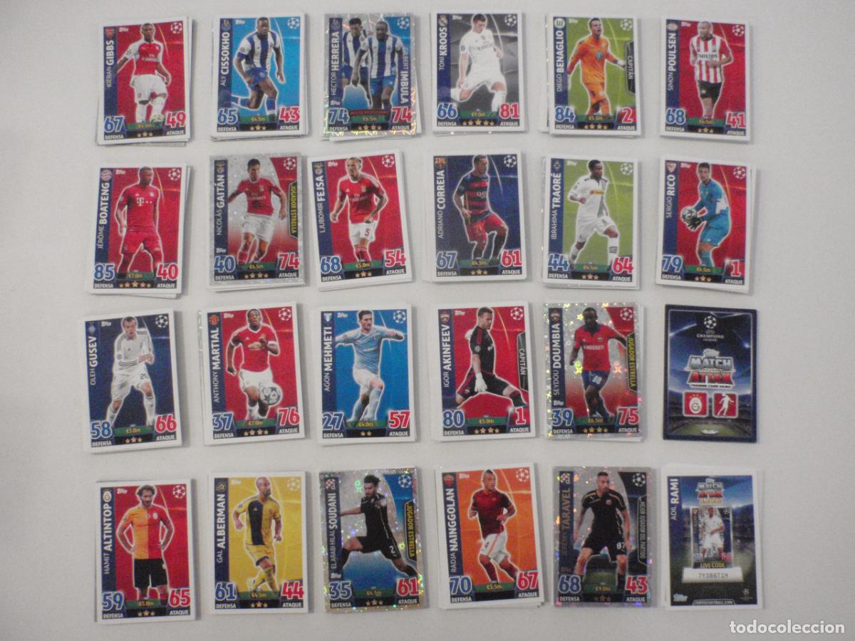 Cromos de f&uacute;tbol: LOTE 213 Cromos diferentes UEFA CHAMPIONS LEAGUE 2015 2016 TRADING CARDS TOPPS MATCH ATTAX 15 16
