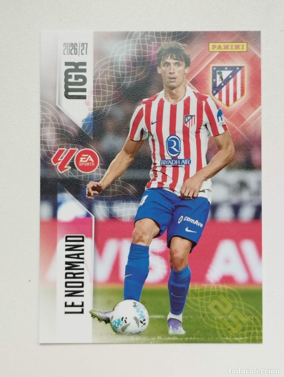 Cromos de f&uacute;tbol: CROMO CARD 2026 2027 PANINI MEGACRACKS 27 26 MGK ATLETICO DE MADRID 59 LE NORMAND