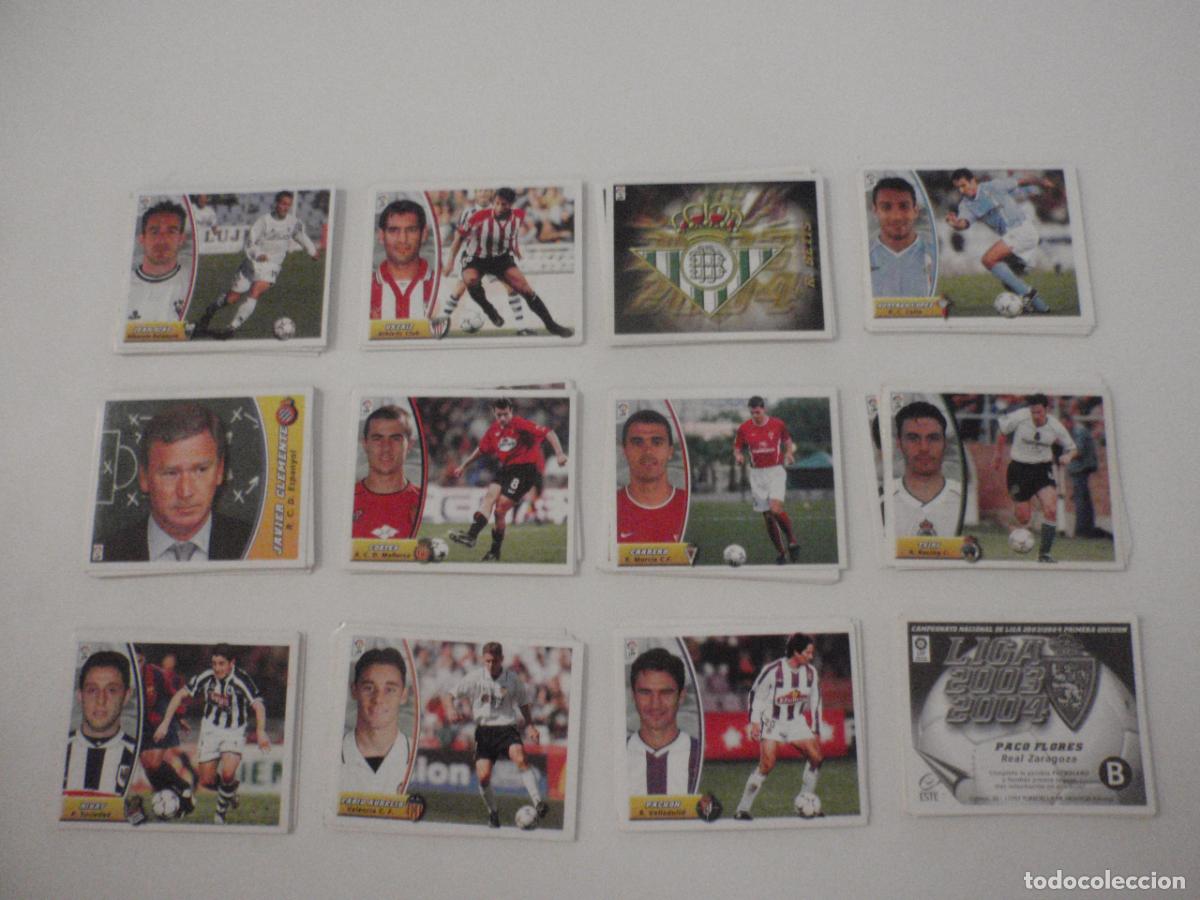 Cromos de f&uacute;tbol: Lote cromos f&uacute;tbol stickers 86 diferentes y sin pegar. Liga Ediciones ESTE 2003 2004. 03 04