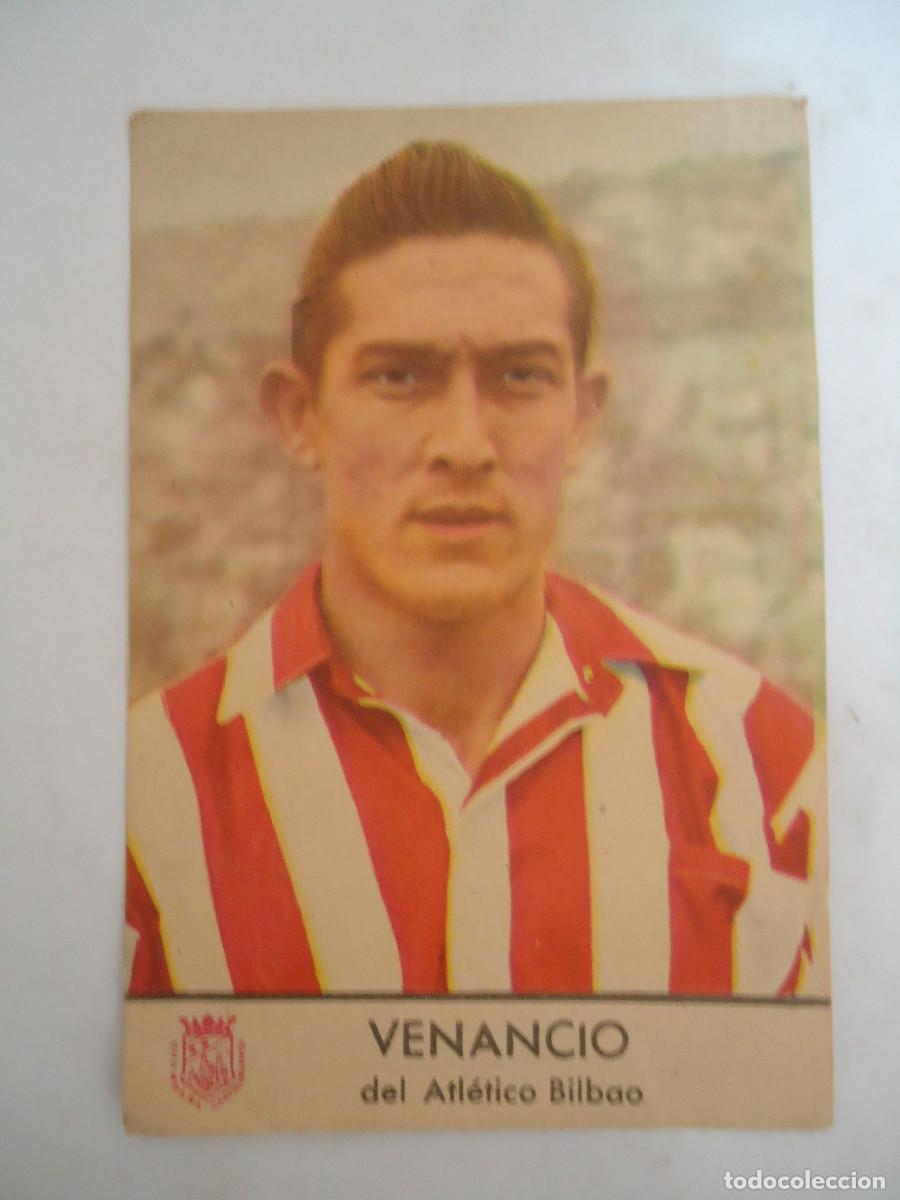 Cartes &agrave; collectionner de Football: CROMO DE VENANCIO DEL ATLETIC DE BILBAO. PUBLICIDAD CASTELLBLANCH. A&Ntilde;O 1953