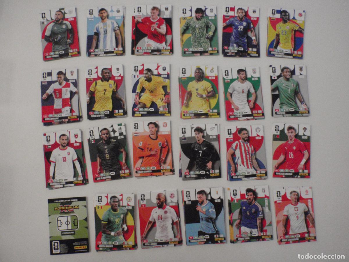 Cromos de f&uacute;tbol: LOTE 128 fichas ADRENALYN FIFA WORLD CUP 2026. Trading Cards PANINI. MUNDIAL 26