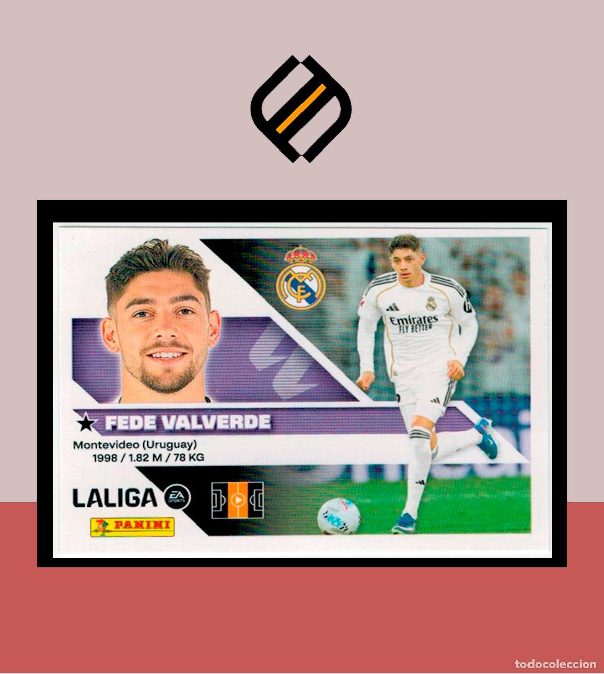 Cromos de f&uacute;tbol: LIGA ESTE 2026 2027 26 27 PANINI REAL MADRID N&ordm; 12 FEDE VALVERDE STICKER ALB&Uacute;M COLECCI&Oacute;N
