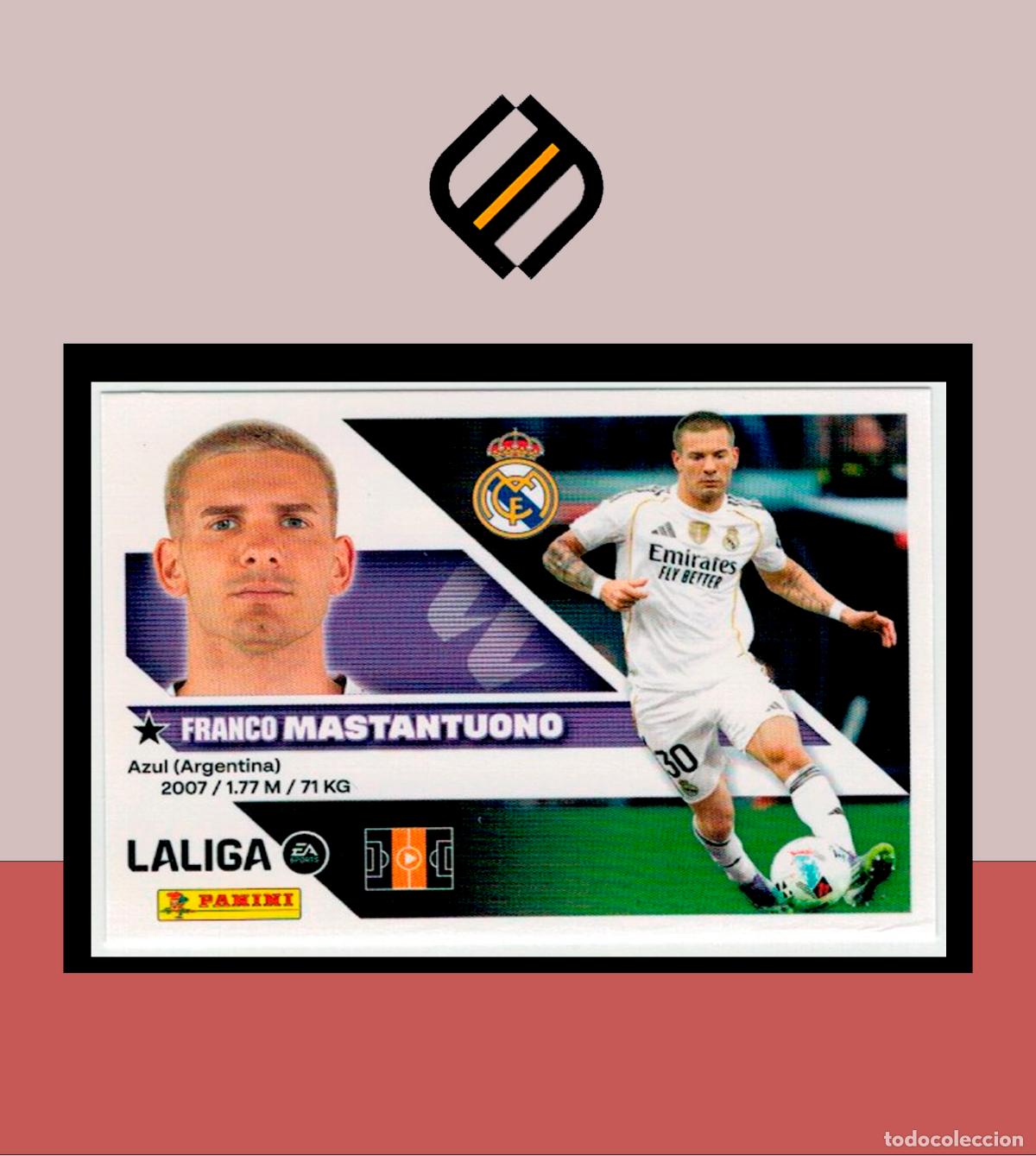 Cromos de f&uacute;tbol: LIGA ESTE 2026 2027 26 27 PANINI REAL MADRID N&ordm; 16A MASTANTUONO STICKER ALB&Uacute;M COLECCI&Oacute;N