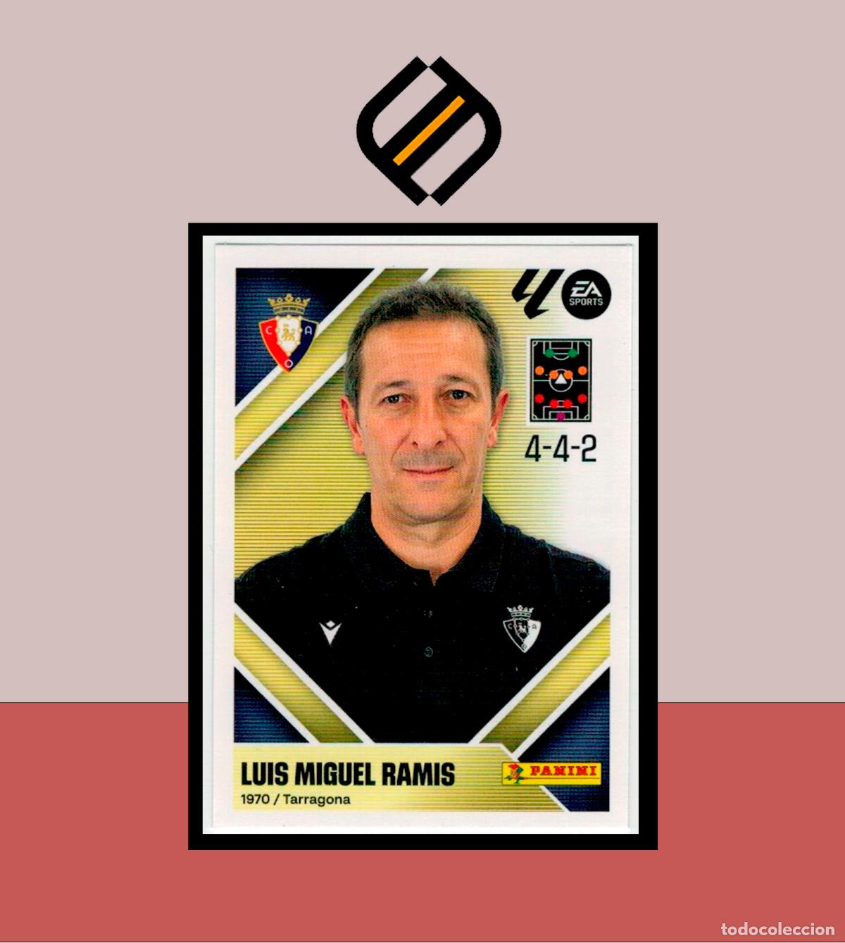 Cromos de f&uacute;tbol: LIGA ESTE 2026 2027 26 27 PANINI CA OSASUNA 2 ENTRENADOR LUIS MIGUEL RAMIS STICKER ALB&Uacute;M COLECCI&Oacute;N