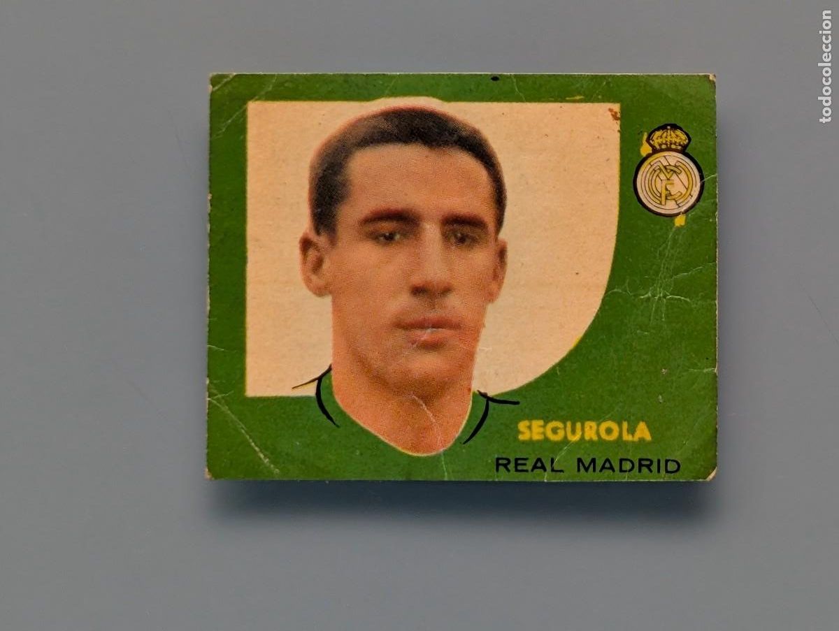 Cromos de f&uacute;tbol: RARO CROMO DOBLE NUEVO RARE CARD SEGUROLA REAL MADRID ALBUM CAMPEONES 1958 BRUGUERA 1959 FOOTBALL
