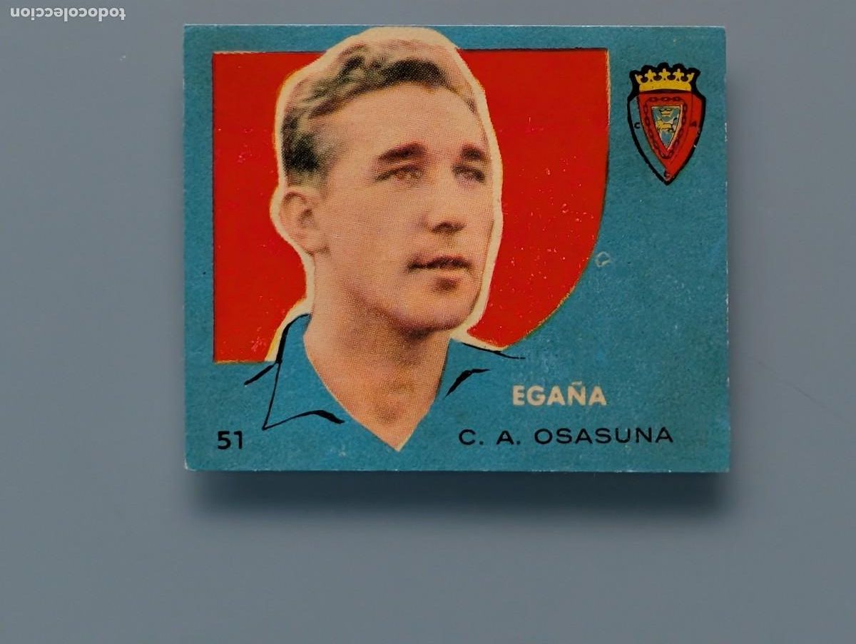 Cromos de f&uacute;tbol: RARO CROMO FUTBOL N&ordm; 51 EGA&Ntilde;A OSASUNA PAMPLONA BRUGUERA CAMPEONES LIGA 1958 1959 1958-59 NAVARRA