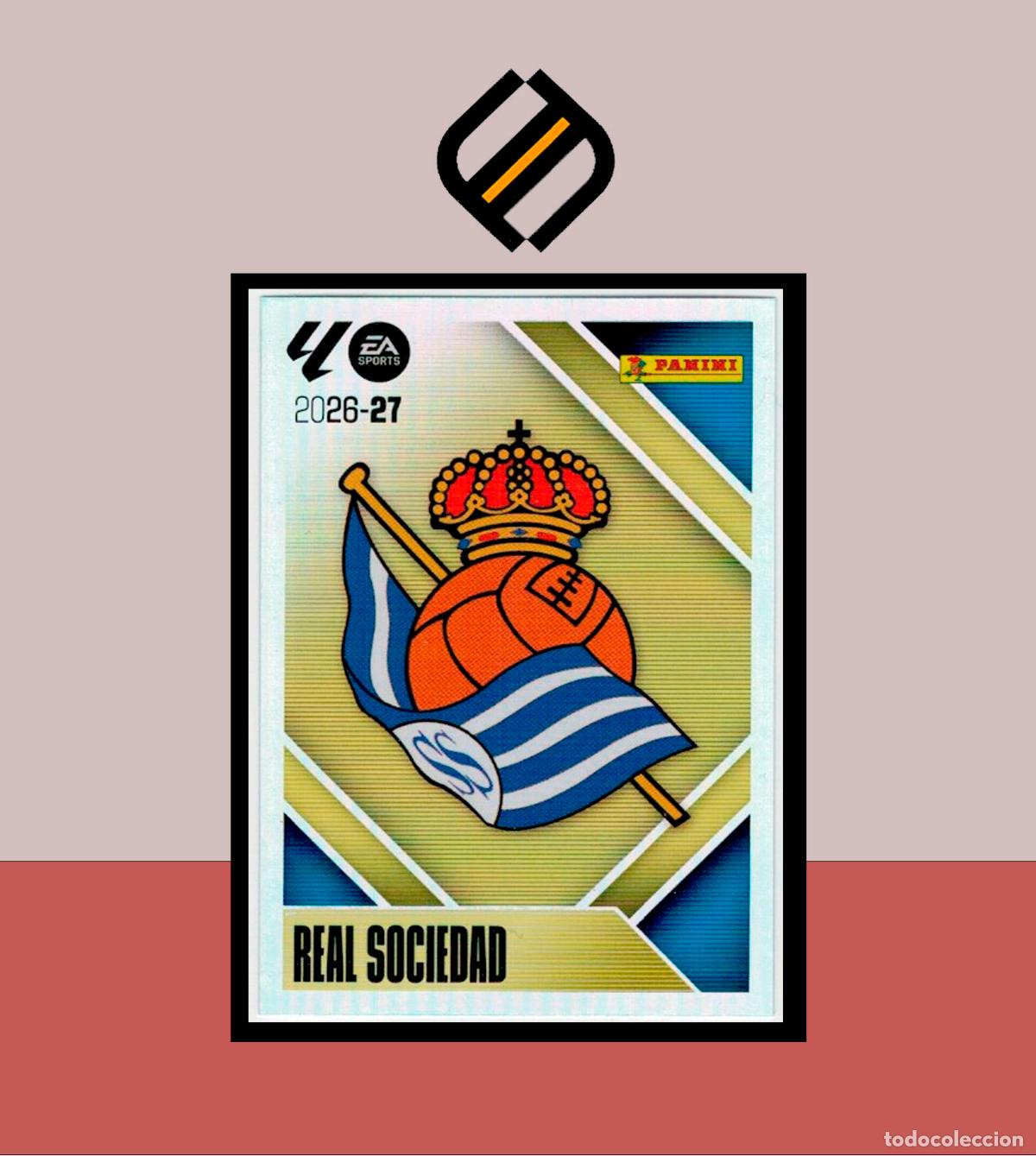 Cromos de f&uacute;tbol: LIGA ESTE 2026 2027 26 27 PANINI REAL SOCIEDAD N&ordm; 1 ESCUDO STICKER ALB&Uacute;M COLECCI&Oacute;N