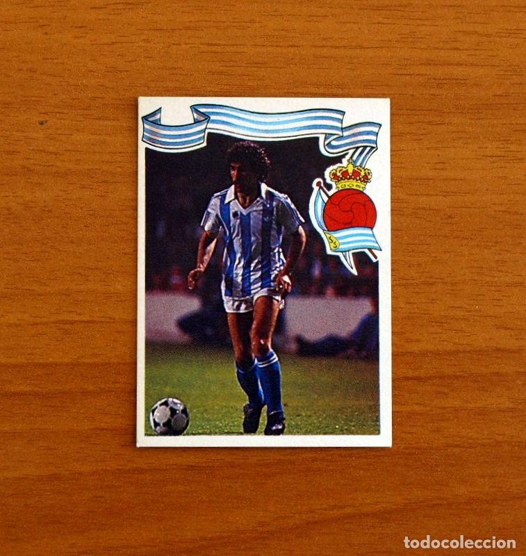 Figurine di Calcio: Real Sociedad -N&ordm; 103 Zamora -GOL- Editorial Maga 1984-1985, 84-85 - Trasera Negra Nunca pegado