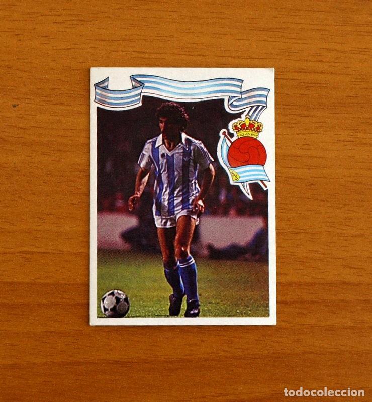 Figurine di Calcio: Real Sociedad -N&ordm; 103 Zamora -GOL- Editorial Maga 1984-1985, 84-85 - Trasera Verde Nunca pegado