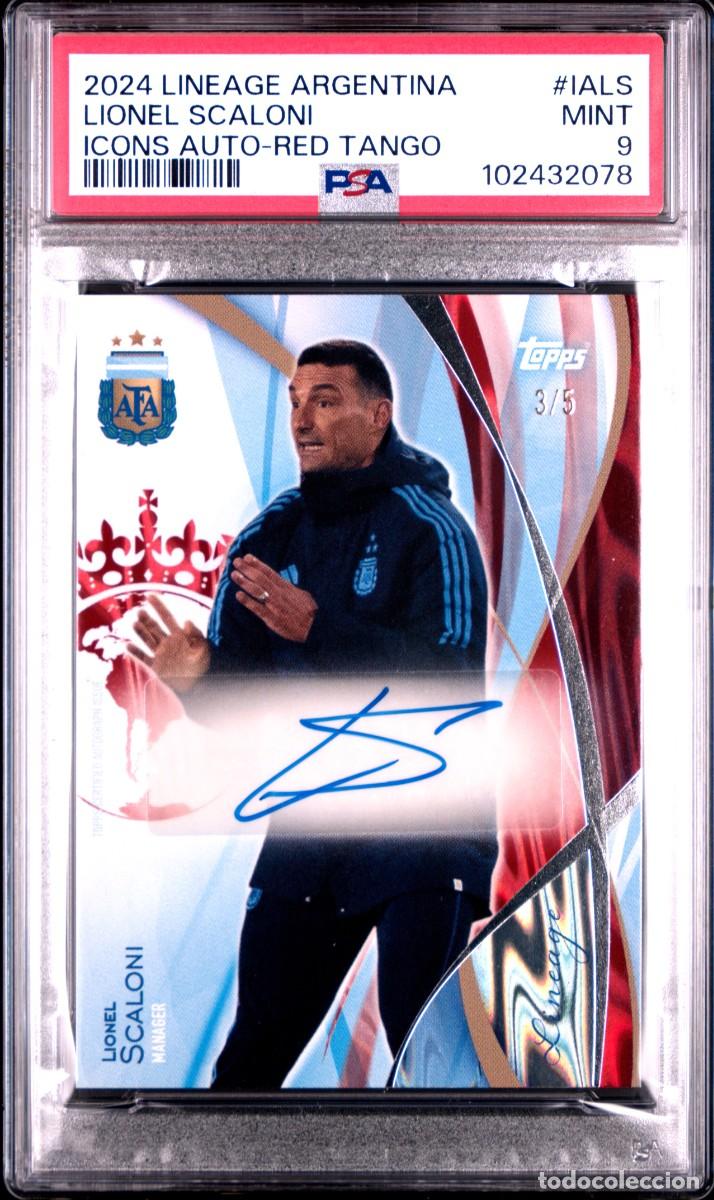 Figurine di Calcio: Lionel Scaloni #IALS 1/5 Argentina Topps Lineage Icons Auto Red Tango 2024 PSA 9