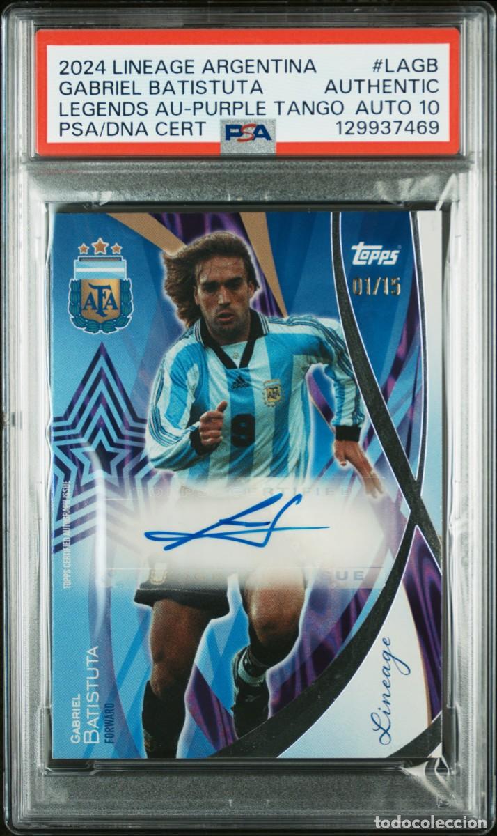 Cartes &agrave; collectionner de Football: Gabriel Batistuta #LAGB 01/15 Argentina Topps Lineage Purple Tango 2024 AUTO 10