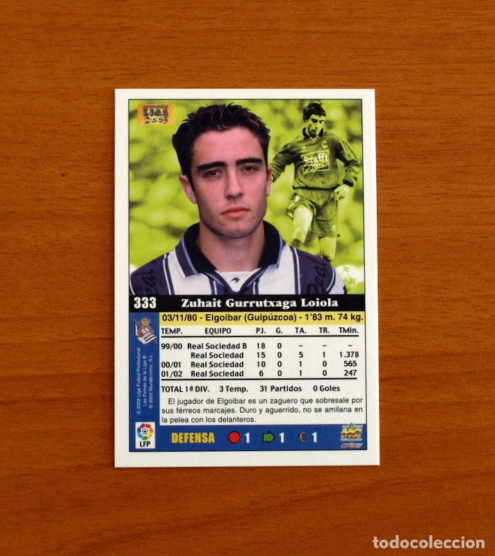 Cromos de f&uacute;tbol: Real Sociedad - N&ordm; 333 Gurrutxaga - Mundicromo Las Fichas de la Liga 2002-2003, 02-03