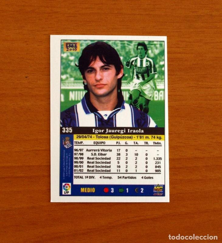 Cromos de f&uacute;tbol: Real Sociedad - N&ordm; 335 Jauregui - Mundicromo Las Fichas de la Liga 2002-2003, 02-03