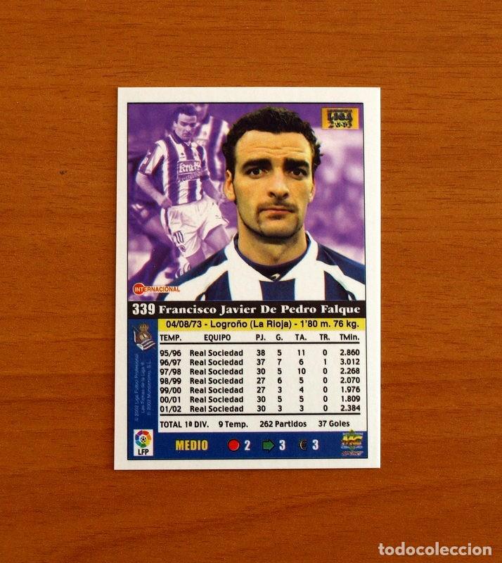 Cromos de f&uacute;tbol: Real Sociedad - N&ordm; 339 De Pedro - Mundicromo Las Fichas de la Liga 2002-2003, 02-03