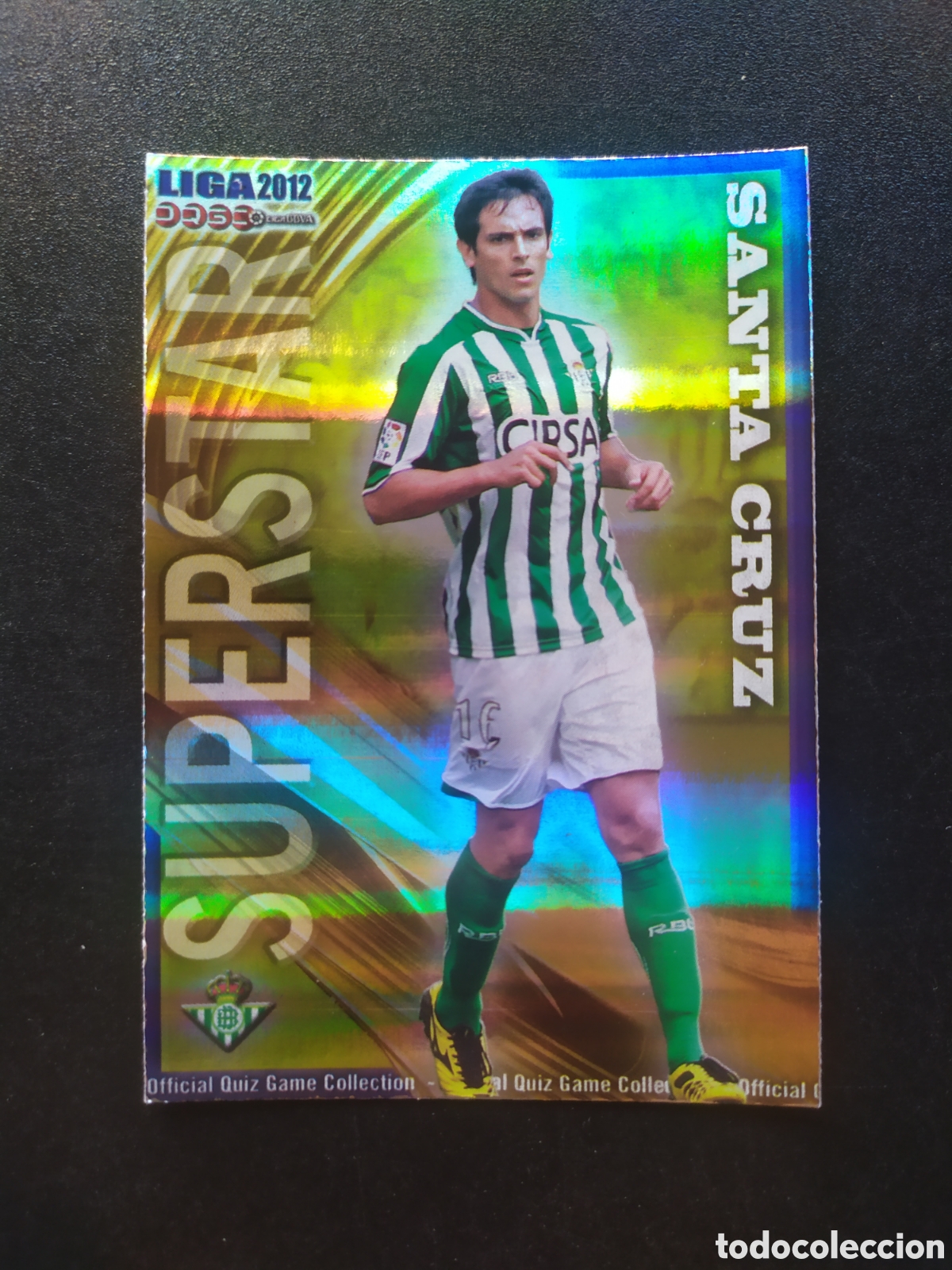 Cromos de f&uacute;tbol: Mundicromo fichas Liga 2011 2012 11 12 Santa Cruz superstar brillo rayas n&deg; 482 Real Betis
