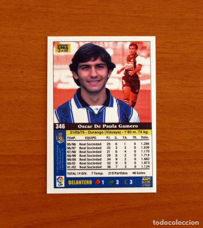 Cromos de f&uacute;tbol: Real Sociedad - N&ordm; 346 De Paula - Mundicromo Las Fichas de la Liga 2002-2003, 02-03