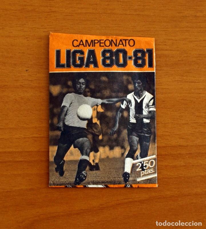 Cromos de f&uacute;tbol: Sobre sin abrir, contiene los cromos - Ediciones ESTE - Campeonato Liga 1980-1981, 80-81- Naranja