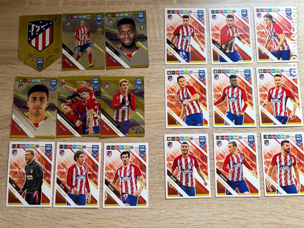 Cromos de f&uacute;tbol: ATL&Eacute;TICO DE MADRID RODRI SET COMPLETO EQUIPO COMPLETO ADRENALYN XL FIFA 365 2018 2019 18 19 PANINI