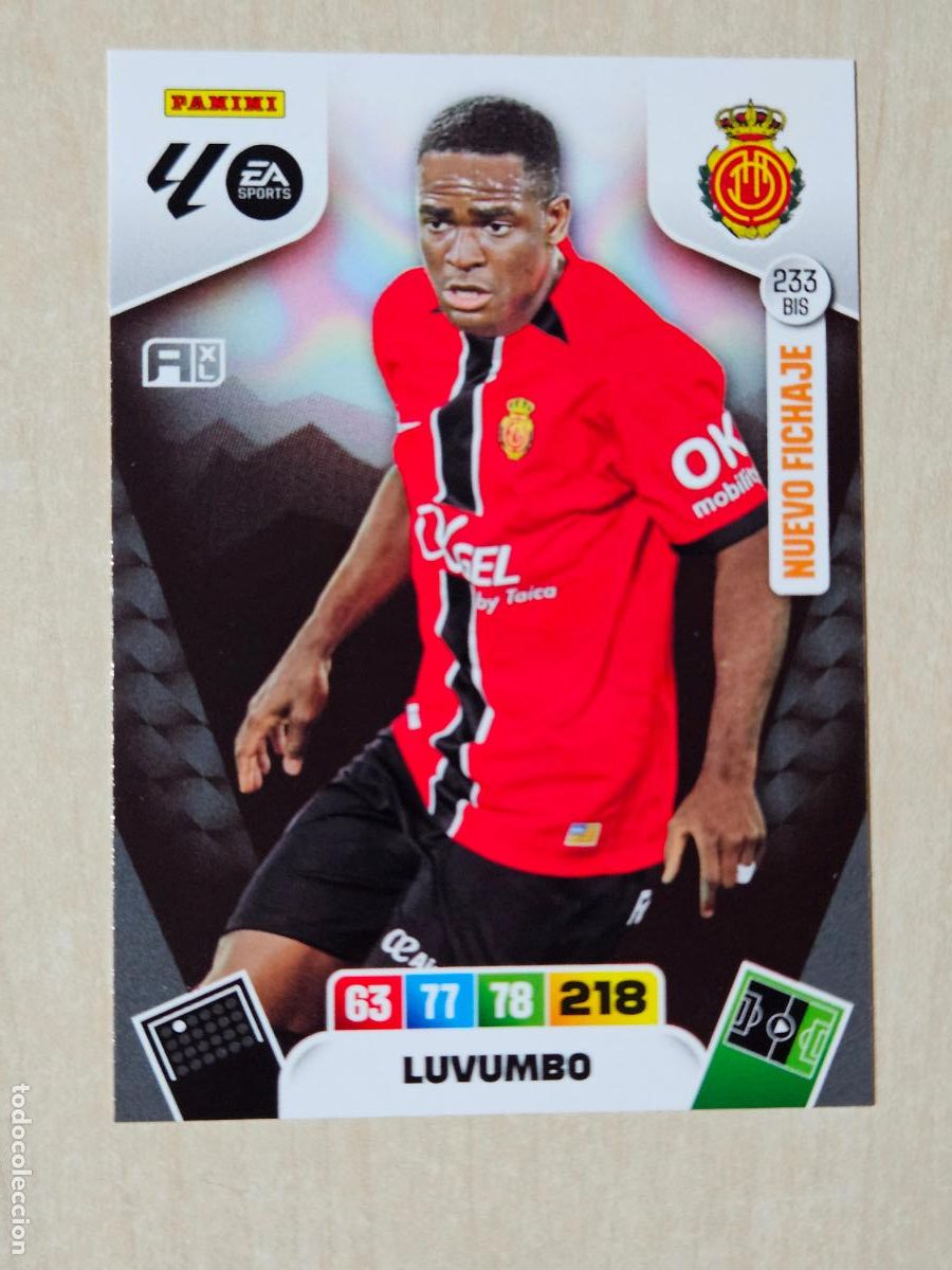 Cromos de f&uacute;tbol: FICHA N&ordm; BIS 233 LUVUMBO - ADRENALYN 25 26 - PANINI 2025 - 26 - CROMO - NUEVO FICHAJE