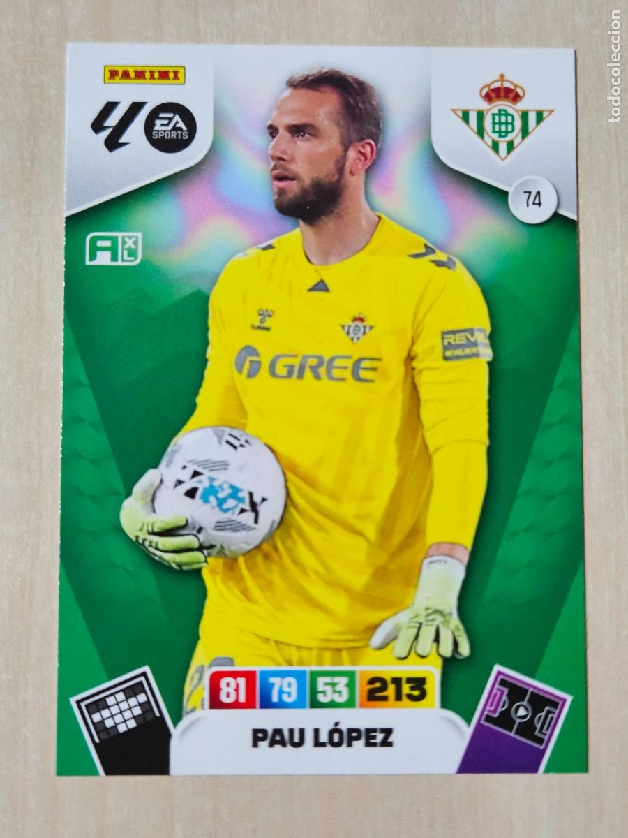 Cromos de f&uacute;tbol: FICHA N&ordm; 74 PAU LOPEZ - ADRENALYN 25 26 - PANINI 2025 - 26 - CROMO - REAL BETIS