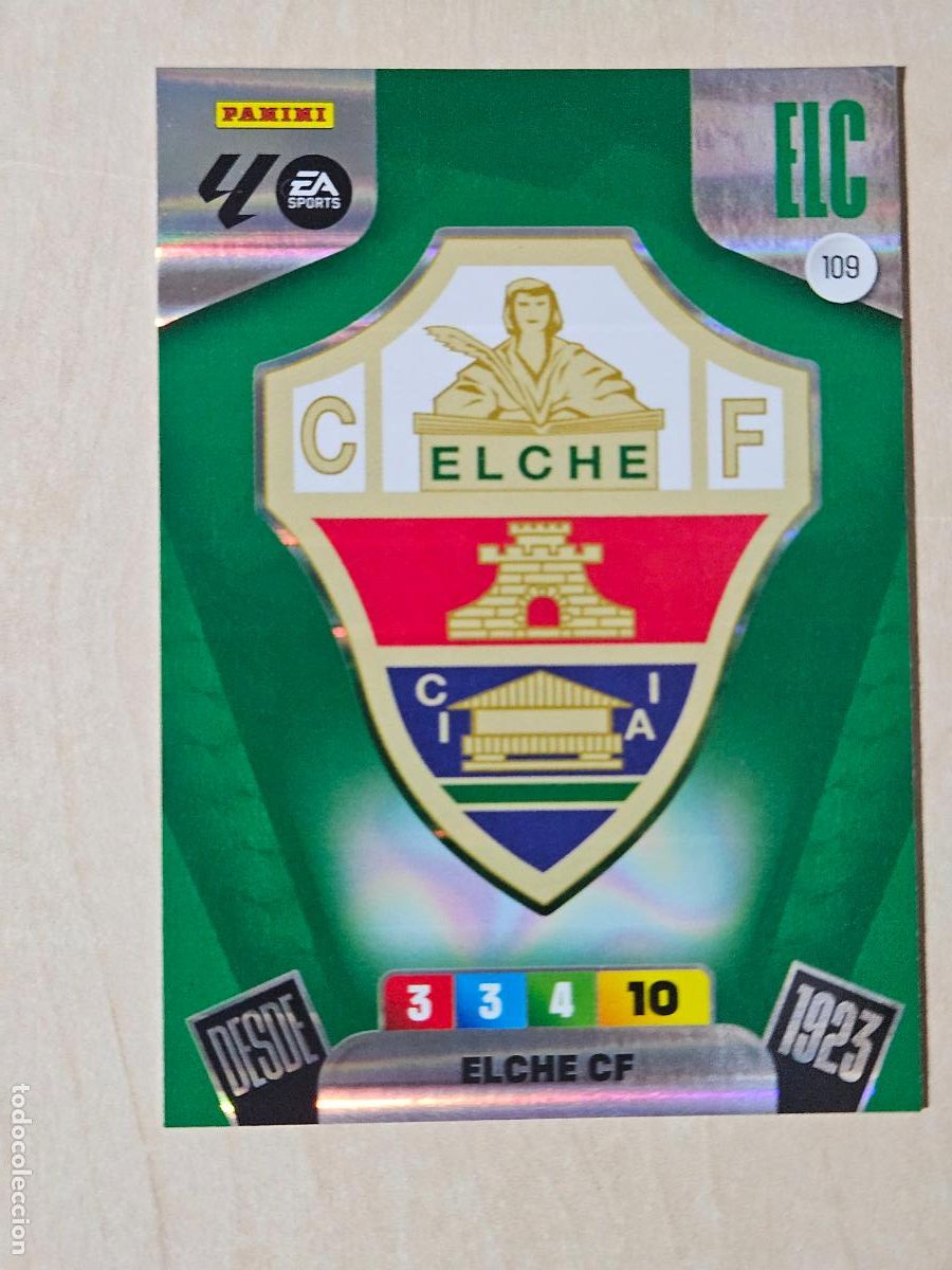 Cromos de f&uacute;tbol: FICHA N&ordm; 109 ESCUDO - ADRENALYN 25 26 - PANINI 2025 - 26 - CROMO - ELCHE
