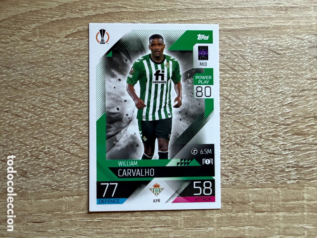 Figurine di Calcio: 276 WILLIAM CARVALHO TOPPS MATCH ATTAX CHAMPIONS LEAGUE 2022 2023 22 23 REAL BETIS