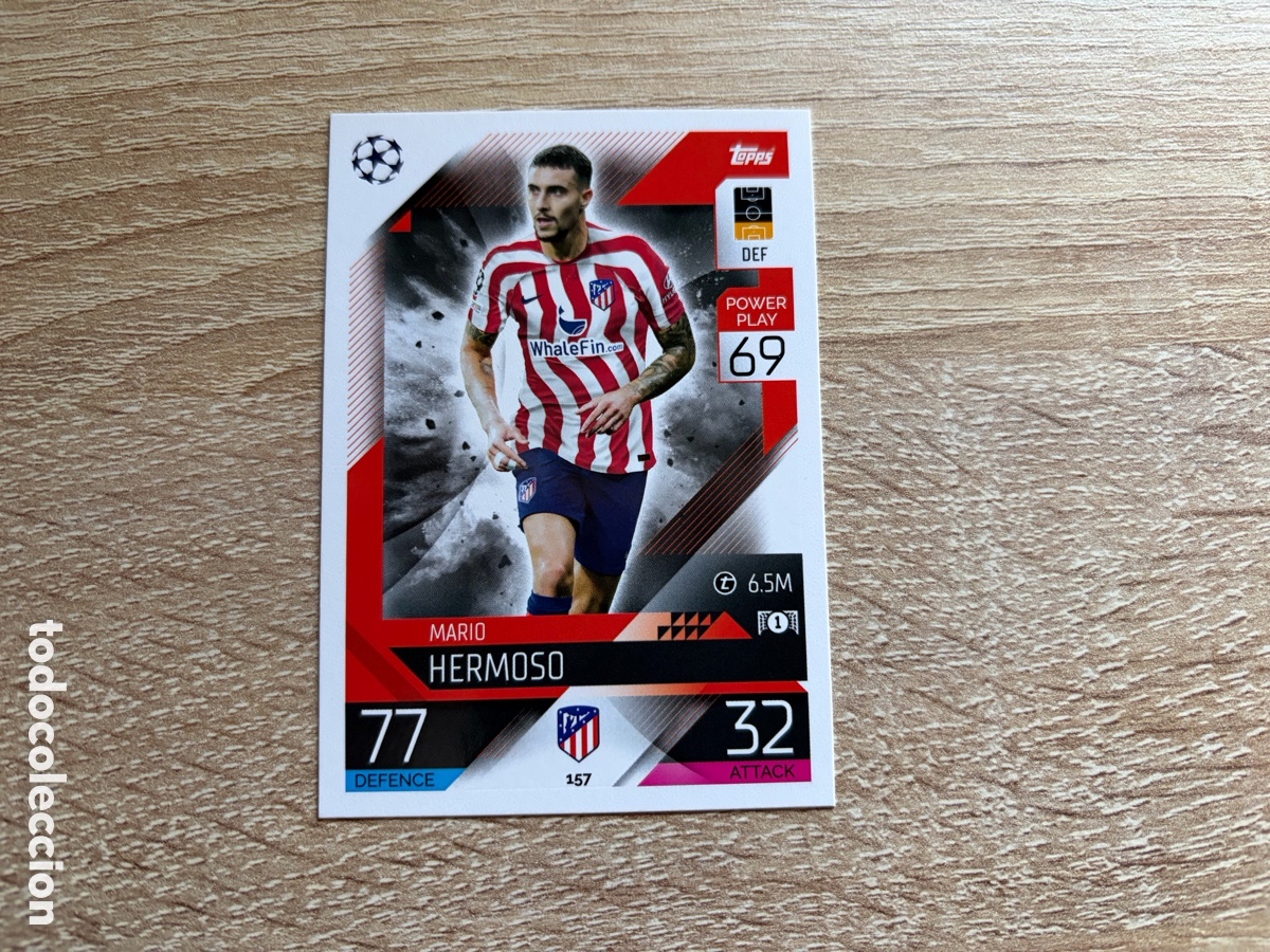 Cromos de f&uacute;tbol: 157 MARIO HERMOSO TOPPS MATCH ATTAX CHAMPIONS LEAGUE 2022 2023 22 23 ATL&Eacute;TICO DE MADRID