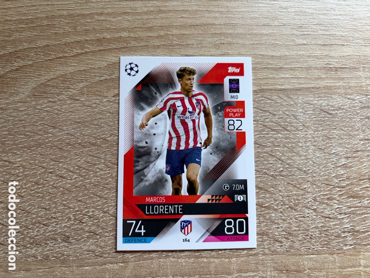 Cromos de f&uacute;tbol: 164 MARCOS LLORENTE TOPPS MATCH ATTAX CHAMPIONS LEAGUE 2022 2023 22 23 ATL&Eacute;TICO DE MADRID