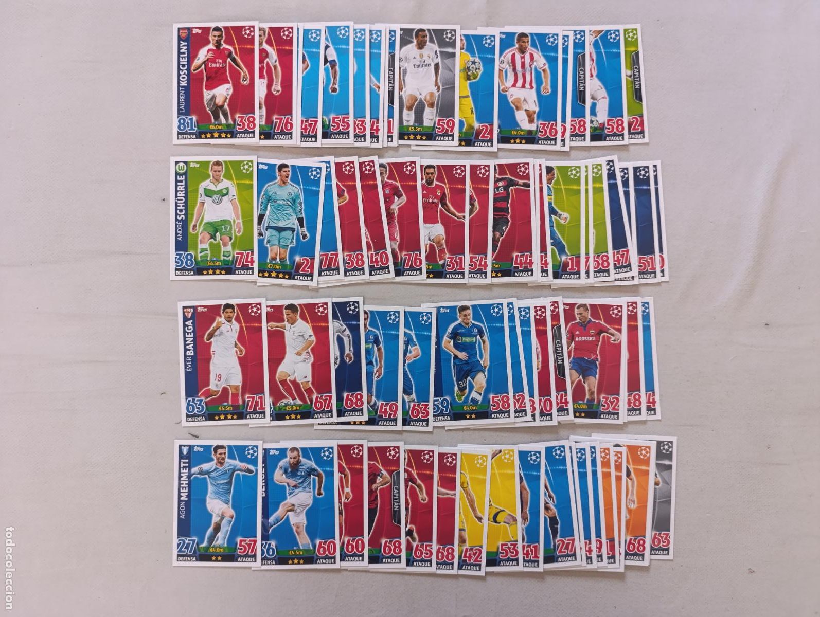 Cromos de f&uacute;tbol: LOTE 68 CARDS UEFA CHAMPIONS LEAGUE 2015 2016 - TOPPS MATCH ATTAX TRADING CARD GAME (D7C)