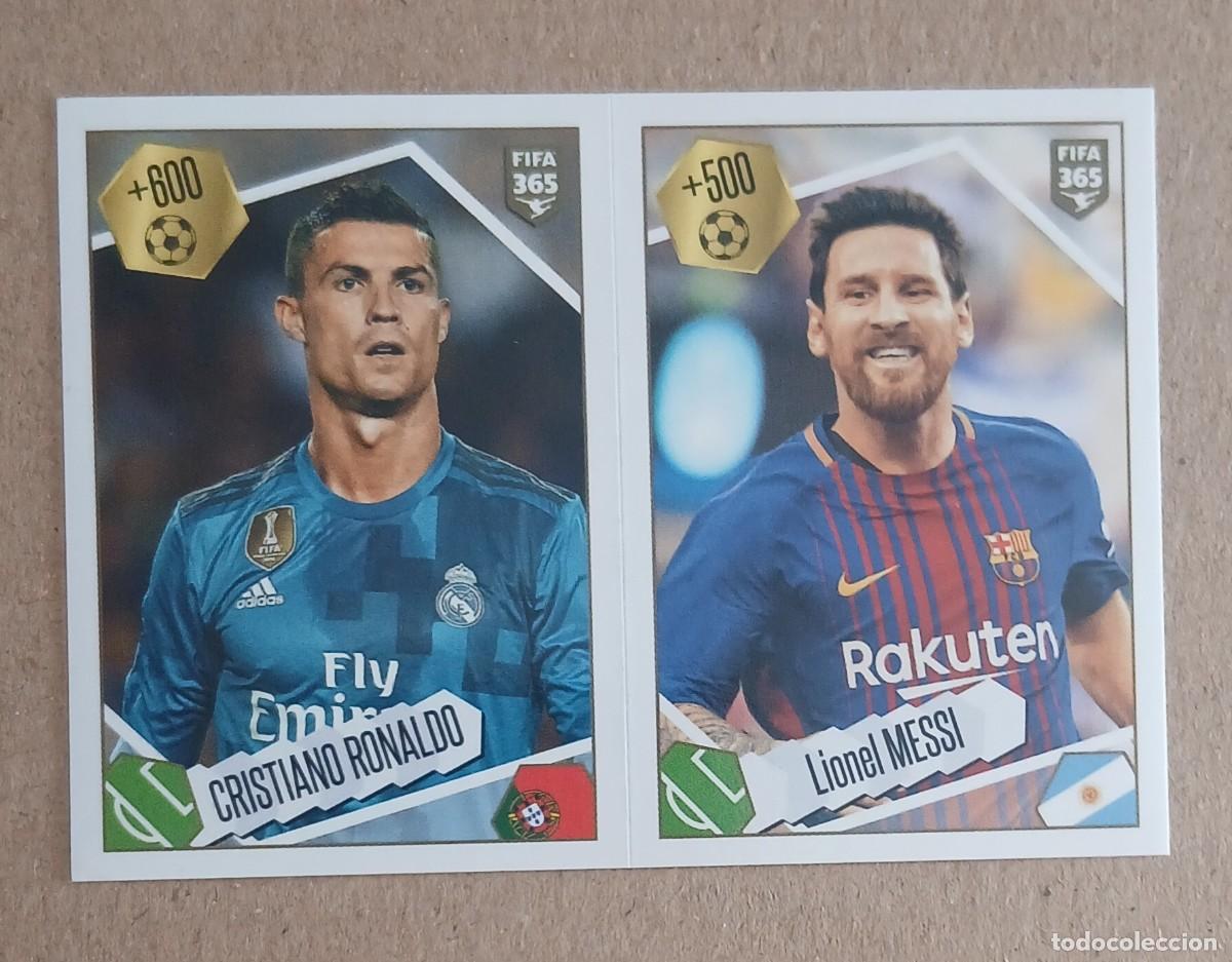 Cromos de f&uacute;tbol: CROMO n&ordm; 501 MESSI Y CRISTIANO RONALDO FIFA 365 2017-2018 DE PANINI. Nuevo.